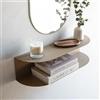 MILUKA Consolle Ingresso Moderno 60 cm in Metallo Beige Sabbia | Mensole da Muro Design a 2 Livelli per Mobile Ingresso, Comodino Sospeso o Toletta Trucco | Modello Ovva