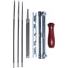 Mtanlo Affilatura per Motosega Kit,Kit Affilatura Catena Motosega,con 1 Lima Piatta 3 Lima Rotonde, per Affilatura e Limatura di Motoseghe, Affila Catena Motosega Manuale