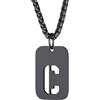 Richsteel Collana con Ciondolo a Forma di Lettera A-Z 26 Personalizzabile con Lettera dell'Alfabeto con Catena di Grano Resziabile Placcato Oro/Nero e Acciaio Inossidabile Gioielli Unisex
