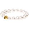 Purelei® Shiny Bloom Anello (oro, argento, oro rosa), impermeabile, elastico da donna in perle, elegante anello con perline Seashell, regalo da donna, diverse misure, Acciaio inossidabile, Seashell