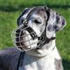 ILEPARK Museruola per Cani in Metallo con Cinghie in Pelle, Pitbull, Alano, Rottweiler, Cestello in Filo Sicuro, Traspirante, Regolabile per Cani Grandi (Argento)