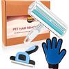 Cassary Rullo togli peli Animali Domestici, Spazzola per Cani e Gatti e Guanto togli peli Morti. Pack togli peli e pulisci peli Animali Domestici Pelo Lungo e Corto (Rullo + Spazzola + Guanto)