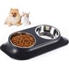 Bwelcam 2x400 ML Gatto Ciotola, 15 Gradi Ciotole Gatti Rialzate Antivomito per Animali Domestici,Doppio Ciotole Gatti,Ciotole per Cane e Gatto in Acciaio Inossidabile
