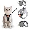 Shyllin Pettorina Gatto con Guinzaglio per Gatti Allungabile, Pettorina Gatto Antifuga, Regolabile Imbracatura Gatti in Maglia Traspirante con Rivestimento Riflettente per G atto Passeggiate (Nero, M)