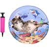 Generico Tappeto Rinfrescante Acqua per Gatti | Tappetino Gioco Interattivo Rotondo Per Gatti - Cuscino da Gioco per Pavimento Piscina Dormire Nuoto Estate Spiaggia Viaggio Outdoor