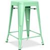Iconik Interior Tolix Style - Sgabello da bar, design industriale, in acciaio opaco, 60 cm, colore: menta