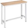 WOLTU Tavolo da Bar Rettangolare Alto Tavolino Bancone per Cucina in Metallo Legno 120x40x100 cm