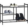 Relaxdays Sandra Mobile Portascarpe/Scarpiera per Ingresso, Metallo, Nero, 26x70x50.5 cm