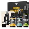 Shaevle Pulizia della chitarra e prodotti per la cura della chitarra | Lucidante per chitarra, olio al limone per tastiera, olio detergente per corde, per la cura e la manutenzione della chitarra