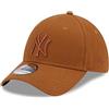 New Era York Yankees MLB Basecap Braun gebogener Schirm tonales NY-Logo 39Thirty Kappe - M - L