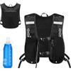 BELIHOME Gilet da corsa con bottiglia d'acqua da 500 ml, gilet per bere riflettente, zaino da corsa, zaino riflettente, maratona, running, gilet regolabile per corse e ciclismo