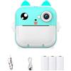 Tlilyy Fotocamera per bambini con schermo IPS da 2,4 pollici, fotocamera per bambini, stampa istantanea, registrazione video, scatta foto, regalo di compleanno blu (B)