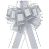 QUARKZMAN 5pz 15cm Fiocchi Regalo Tirante Grande in Organza Fiocco Confezioni Regalo Nastro per Cesti Auto Matrimonio Regali Fiocco di Natale, Grigio