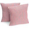 FILU Federa per cuscino, 40 x 40 cm, confezione da 2 (colore a scelta) a righe rosse/bianche - Federa per cuscino, cuscino per divano, cuscino decorativo, cuscino per seduta, 100% cotone, decorazione