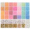 RUBY - Lot de 28 perle colorate per braccialetti - Perle da 3 mm - Mini perle di vetro con 200 lettere - Kit per la creazione di gioielli