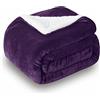 SOCHOW Coperta Plaid in Pile Sherpa, Viola profondo 220 x 240 cm Coperta di Peluche Super Morbida e Lussuosa a Doppio Strati