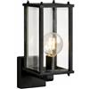 CGC Lighting applique da parete esterna lanterna in vetro smussato portico interno (nero 3)