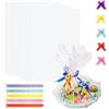 CONNECTION 10 Pezzi Sacchetti Regalo in Cellophane 100 x 70 cm Set Di Grandi Pellicole Regalo con 10 Fiocchi Sacchetti Cellophane Trasparenti per Feste Regali Cesti Fiori Frutta Snack Artigianato
