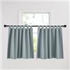 PONY DANCE Tende Oscuranti per Camera da Letto per Finestre Piccole 2 Pezzi 140x120 CM Tende Corte Cucina Termiche Isolanti per Interni con Passanti, Blu Grigiastro