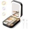 Cuteefun Specchio Trucco con Luci, Specchio Portatile con Organizer per Gioielli, 3 Colori di Luce, Touch Screen Dimmerabile, USB Ricaricabile, Ideale per Viaggi, Camera da Letto, Nero