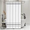 SDOTPMT 90x180cm Tenda da doccia grigia e bianca Minimalismo moderno Tenda da bagno a strisce grigia Campagna Farmhouse Classic Vasca da bagno Tenda per la decorazione del bagno con ganci