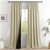 PONY DANCE 100% Tende Oscuranti per Interni 2 Pezzi L 140 x A 260 cm Tende Termiche Isolanti per Camera da Letto Decorazione Blackout Curtains Soggiorno con Fettuccia, Beige Chiaro