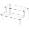 Rakiuty Espositore Acrilico a 2 Livelli, Alzate di Display in Acrilico, Alzate per Espositori Gioielli, Espositore Vetrina in Trasparente, Alzata Trasparente a Scala per Gioielli, Cupcakes, Profumi