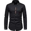 Kobilee Camicia Coreana Uomo Slim Fit Camicia Elegante Taglie Forti Manica Lunga Camicia Seta on Stiro Fantasia Camicia Bianca Elasticizzata Regular Abito da Cerimonia
