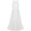 Riismen Ragazza Festivo Vestito Grande Nozze Elegante Vestito per Bambini Patchwork Abiti da Damigella Abito da Festa Abito Lungo Bianco 12 Anni