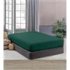 IlGruppone Lenzuolo Sotto No Stiro Con Angoli Elasticizzati Tinta Unita Effetto Raso Fino 27 Cm Lenzuola Microfibra Anallrgica Letto Coprimaterasso - Verde Sottobosco - Piazza e mezza