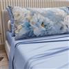 PETTI Artigiani Italiani - Lenzuola in Cotone con Federe in Stampa Digitale, Lenzuolo Una Piazza e Mezza Francese, Completo Letto Fantasia Floreale 13 Azzurro, 100% Made in Italy