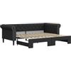 vidaXL Divano Letto con Letto Estraibile Nero 90x200 cm in Similpelle, Divano Letto, Letto a Scomparsa, Divano Letto Imbottito, Letto da Giorno