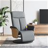 Gecheer Poltrona da Massaggio Reclinabile e Girevole in Tessuto Grigio Chiaro - Relax TV con Poggiapiedi 79x87x104,5 cm