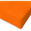 SpazioTessile Lenzuolo Sotto Con Angoli 180x210 +H 25, 30, 35 cm Matrimoniale King 100% Cotone (Arancio, 180x210 h25)