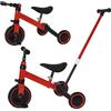 XUANYU 4 in 1 Triciclo Evolutivo Bambino, Bicicletta con Pedali Rimovibili per Bambini 1-7 Anni, Mini Bici/Girello con Maniglione Parentale, Bicicletta Evolutivo per Ragazze e Ragazzi (Nero-rosso)