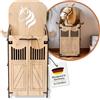 Hoofly Hobby Horse Stalla - Accessorio Pratico con Porte, Spazio Contenitivo e Ganci/Supporto Stabile per Cavallo a Bastone/Scuderia in Legno per 1 Hobby Horse