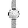 Emporio Armani Orologio da donna, movimento al quarzo a due lancette da 32 mm con cinturino in acciaio, 32 mm, Tono argento e grigio chiaro