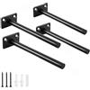 MHMYDZ 4 staffe per mensole galleggianti in acciaio massiccio nero, 15,2 cm, staffe nascoste per mensole in legno galleggianti, supporto per mensole cieche nascoste, viti e tasselli inclusi