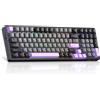 MageGee Tastiera Meccanica Gaming | Tastiera Gaming Meccanica | 4000mAh 2,4 GHz/Bluetooth/USB-C RGB, Anti-ghosting, Tastiera Retroilluminata LED RGB Per PC, Computer, Laptop, Mac (Viola - 4000mAh)