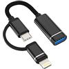 Kefiany Lightning USB C a USB-A Jack Adattatore Iphone OTG Cavo Typec Thunderbolt Connettore per Tastiere Stick Mouse Hub Accessori per 14 13 12 Pro Max 8 7 Plus Samsung S6 S22 Macbook Ipad Google Huawei