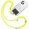 TBOC Cordino Catenella Laccio Strap Porta Cover [Fluoro Giallo] con Toppa di Fissaggio [Nero] per Telefono Cellulare da Collo - Tracolla Catenina con cordini Accessori Telefoni Universale Laccetti