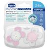 CHICCO (ARTSANA SPA) Chicco Succhietto Comfort Girl Silicone 2-6 Mesi 2 Pezzi