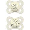 BAMED BABY ITALIA SRL Mam Succhietto Original Night 2-6 Mesi Silicone Neutro 2 Pezzi