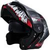 Mulcort Casco da moto, casco integrale modulare leggero, casco apribile con doppia visiera e fanale posteriore a LED ricaricabile per adulti, uomini e donne-L