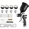 Hanured® HVLP pistola a spruzzo per verniciare, 4 Ugelli 1,3mm & 1,5mm & 1,8mm & 2,5mm, per auto, mobili, Nero