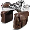 NICECNC Borse da sella per moto in pelle PU, Borse Laterali Da Sella Per Moto Di 25L Grande Capacit¨¤ Con Portabicchieri E Serratura, compatibile con Softail Dyna Iron Fat boy V-star Shadow Vulcan