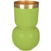 GILDE Vaso Roro - metallo - verde lucido - altezza 31 cm x diametro 18 cm - vaso per fiori