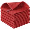 Homaxy Strofinacci da cucina in 100% cotone, ultra morbidi, assorbenti, ad asciugatura rapida, 30 x 30 cm, confezione da 6, colore: rosso mattone