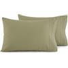 Elegant Comfort Set di federe di lusso ultra morbide, 2 pezzi, in microfibra spazzolata di alta qualità, 1500, di alta qualità, resistente alle pieghe, standard/queen size, verde salvia