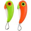 Votvlog 2 Pezzi Coltello da Frutta in Ceramica, Mini Coltelli Uccello Pieghevole Lama in Ceramica, Coltelli da Cucina Frutta per Sbucciare Verdura, Coltello da Tasca Utensili da Taglio (Arancione e Verde)